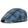 Adjustable Fine Stripe Lattice Berets Hat Women Men Spring Summer Plaid Visors Red Green Blue Duckbill Literary Checkered Cap
