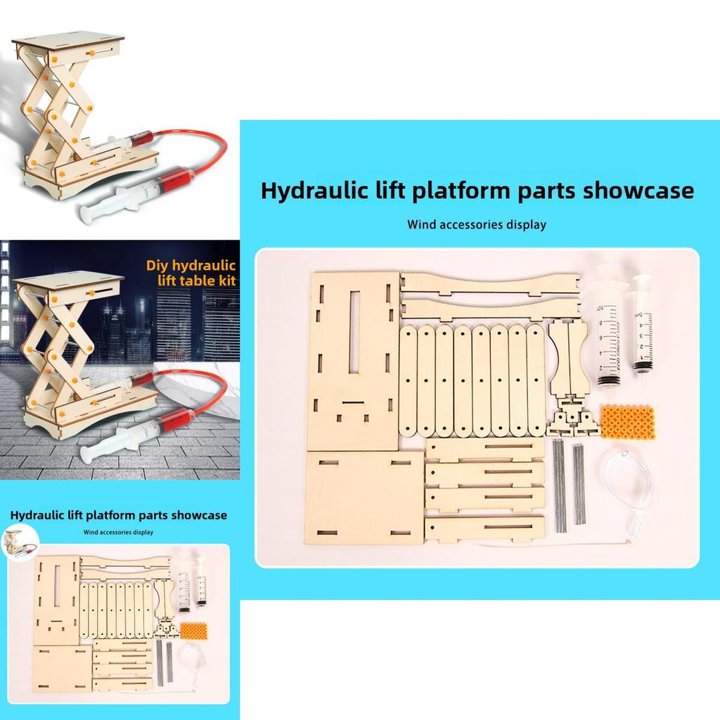 Holz-Hydraulikheber für Kinder Wissenschaft DIY-Bausatz Mit Pädagogischem Physikspielzeug Für Kinder
