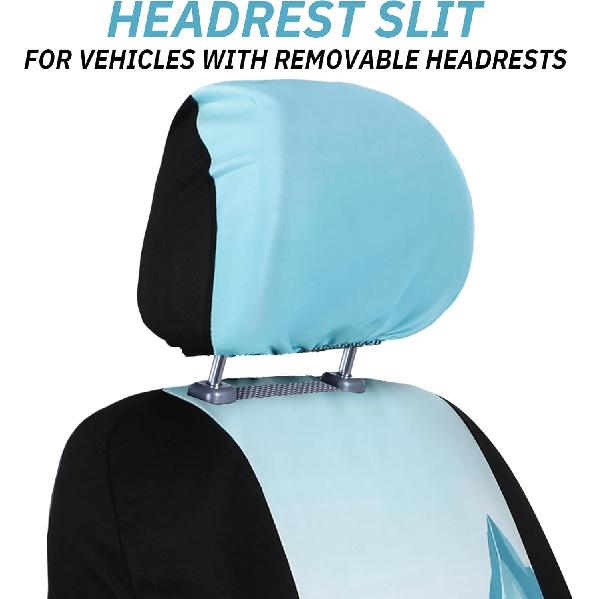 Tallew 2 Sets Of Mountain Car Seat Covers For Front Seats With Matching Headrest Covers Absorbent Car Cup Coasters With Finger Notch Fits For Most