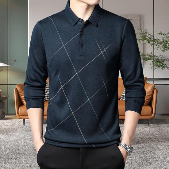 

Мужская рубашка в клетку с длинными рукавами, воротник с лацканами и пуговицами, облегающая мужская дышащая футболка на весну и осень
