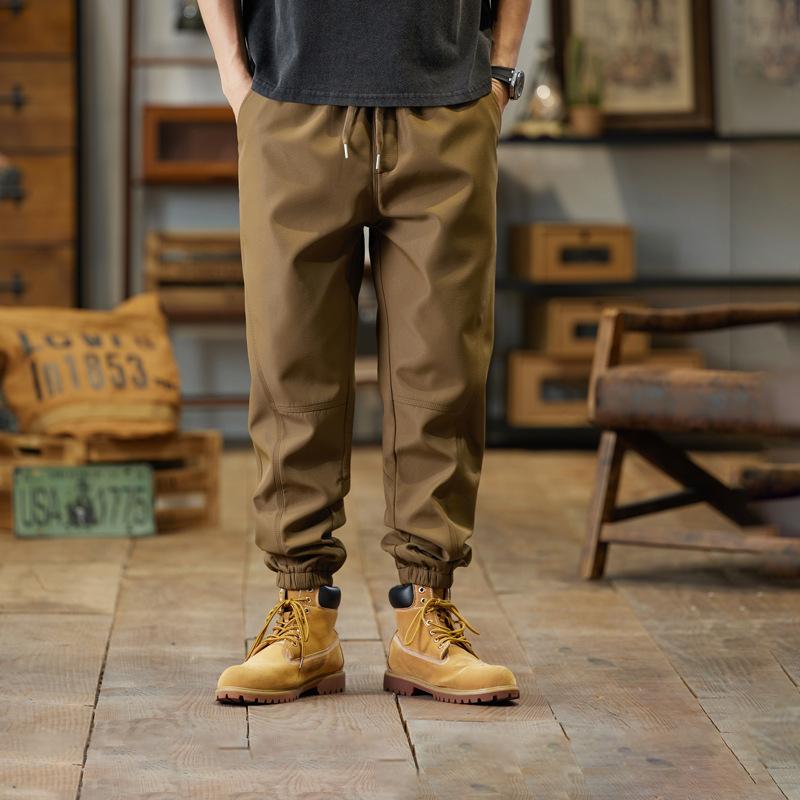 

Весенне-летние мужские брюки для ног, повседневные брюки, модные, джокер, свободные, прямые, износостойкая, мягкая и удобная ткань. M