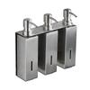 Black 3 In 1 Hotel Bathroom Shampoo Dispenser Wall Mounted SUS 304 Triple Liquid Soap Dispenser