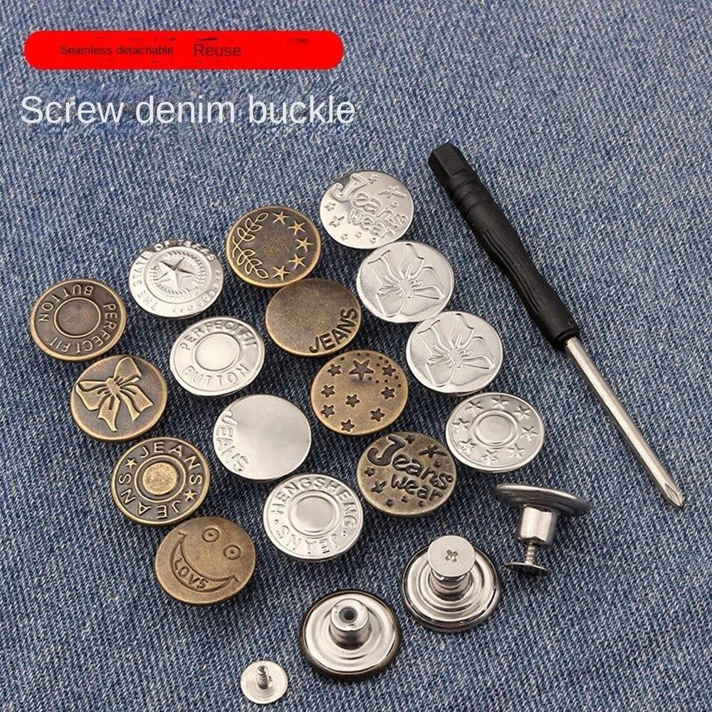 10ks náhradních knoflíků na džíny Přenosná sada na opravu kolíků na kalhoty