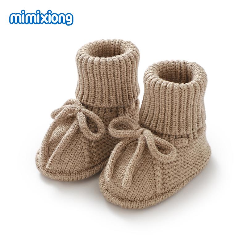 Baby Erste Lauflernschuhe Atmungsaktiv Rutschfest Gestrickt Neugeborenes Säugling Jungen Mädchen Einfarbig Stiefeletten Prewalkers 0-18m Kleinkind Unisex Schuhe