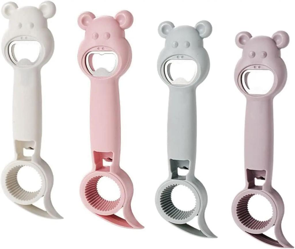 New 4 in 1 Multi Function Bottle Opener,Multi Kitchen Tool for Jelly Jars,Wine, Beer and other Use for Children,Elderly