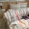 Nordic Sling Cotton Pink Stripes Duvet Cover 150x200 Size Girl's Room Housse Skin Friendly Breathable Comforter Sets