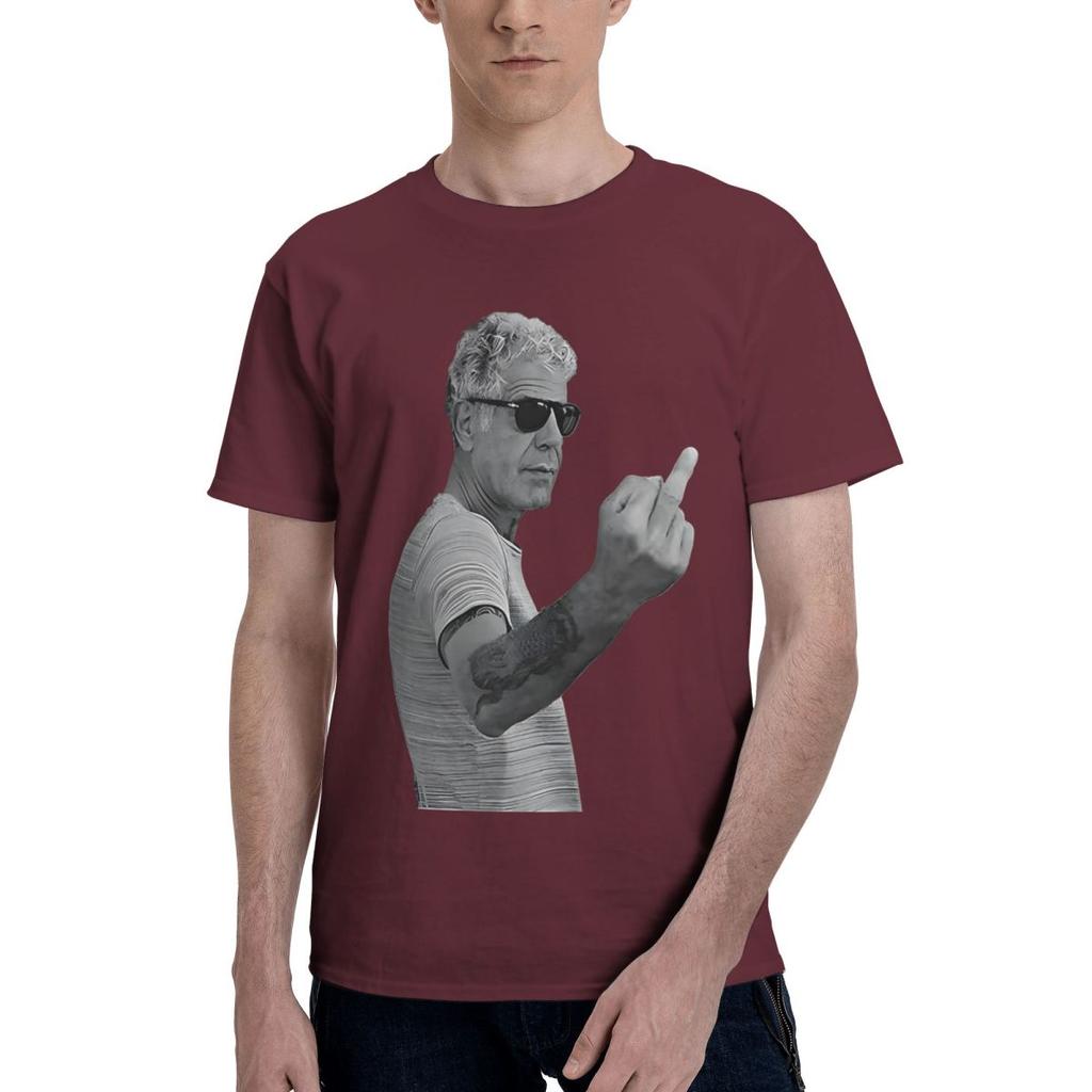 Anthony Bourdain Positions Middle Finger 100 Cotton Casual Breathable Confortable Manga Funny Ugus TShirts Men TShirt