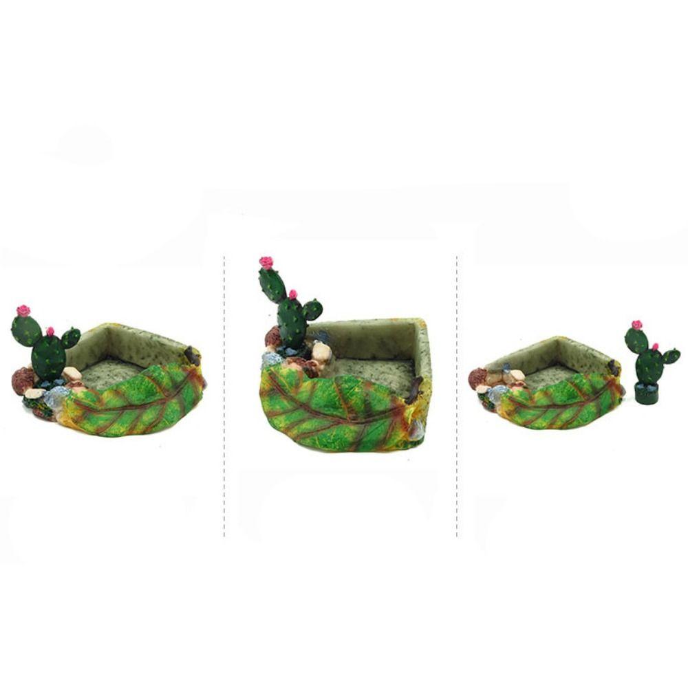Artificial Turtle Dish Creative Pets Feeding Plate Fish Tank Ornaments Reptile Food Bowl  Lizard