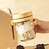 Overnight Oats Containers with Airtight Lid & Spoon 350ml Breakfast Container for Yogurt Salad Chia Pudding Leak-Proof Portable Glass Jars for Meal