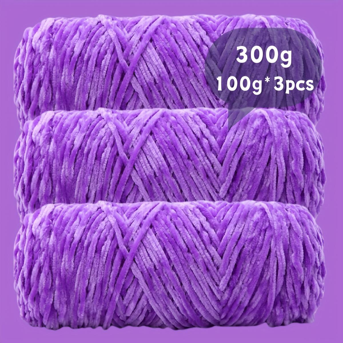 

3 шт. Мягкая бархатная шенильная пряжа - Яркий многоцветный ассортимент для вязания спицами и крючком - Пряжа для начинающих - Принадлежности для рукоделия Пряжа для вязания крючком