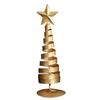 Gold Spiral Christmas Tree Decor Glittering Tabletop Tree with Star Topper for Holiday Home Office Table Centerpiece Mantel Shelf Decor