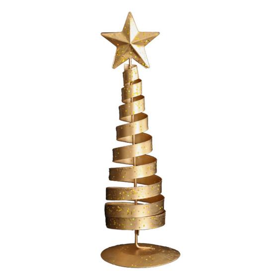 Yousheng Gold Spiral Christmas Tree Decor Glittering Tabletop Tree with Star Topper for Holiday Home Office Table Centerpiece Mantel Shelf Decor