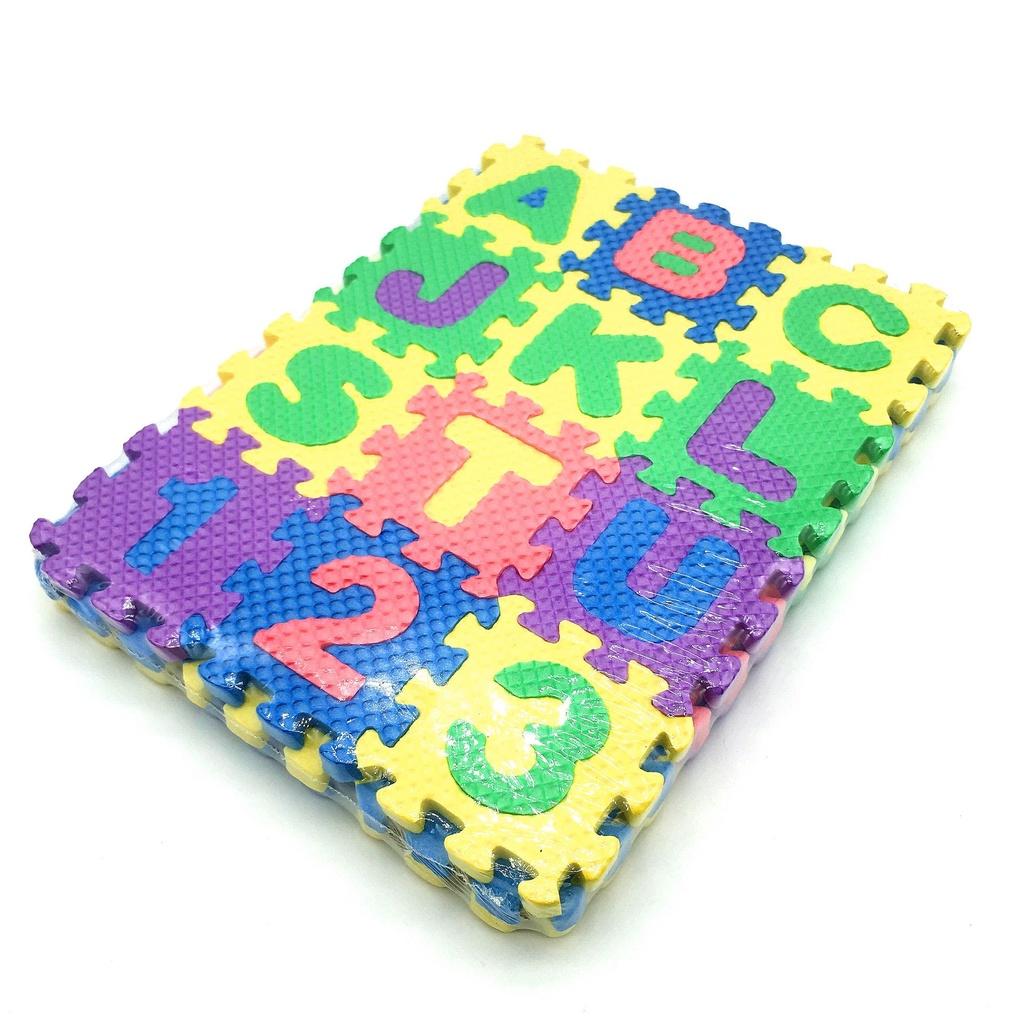

Красочный буквенно-цифровой пенопластовый коврик-пазл для раннего обучения и игрового образования 1=36pcs