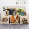 Retro Oil Painting Animal Pattern Digital Printing Short Plush Pillow Covers For Car Sofa Office Cushion Cover Home Goods
