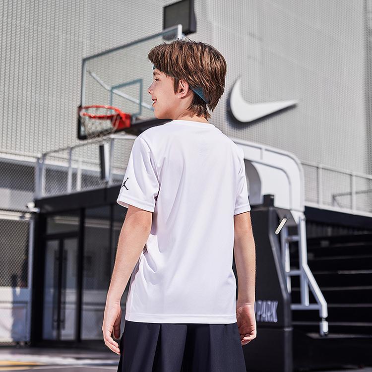 Jordan T-Shirt Trendy Versatile Short Sleeve Men Tops White Leaf-Green JD2422067