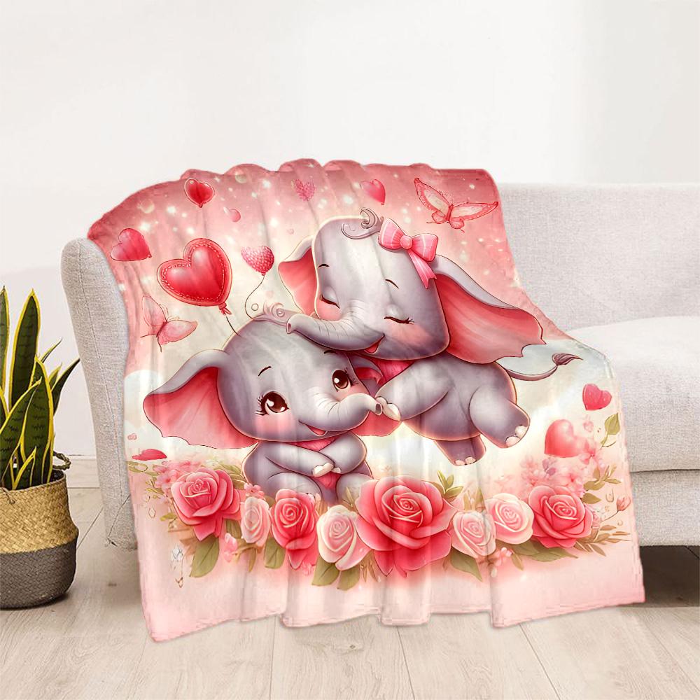 Colorful Elephant Garden Blanket Suitable for Offices, Travel, Living Rooms Also a Good Gift for Friends and Family Suitable for All Seasons.