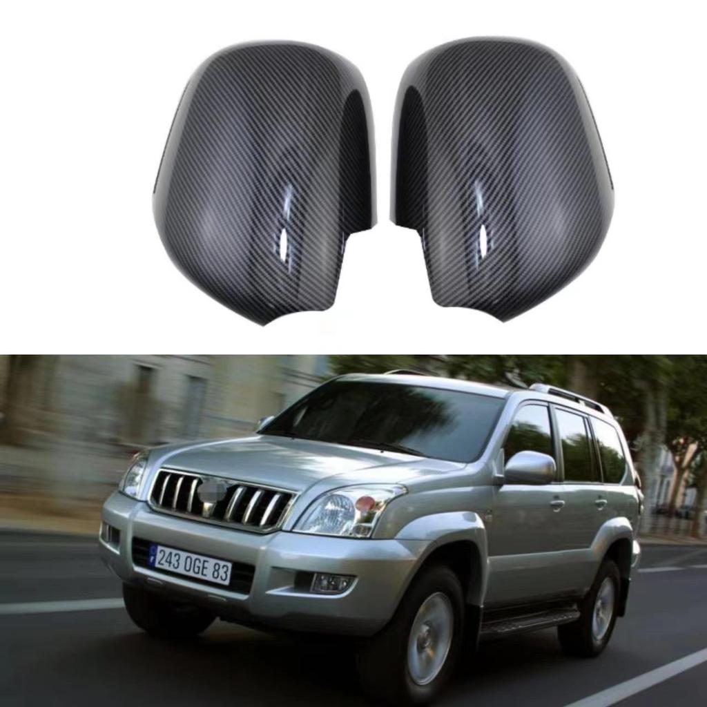 Carbon Fiber Rearview Mirror Cover with Light for 03-09 Prado 2700