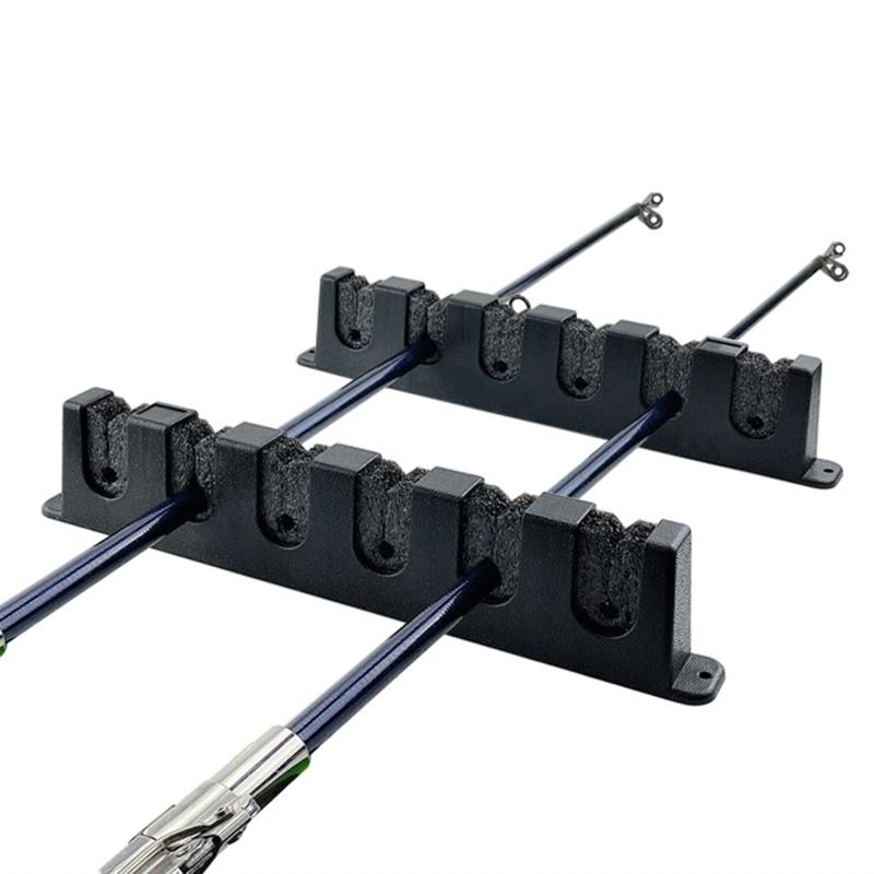 Portable Fishing Rod Rack Fishing Rod Storage Holder Wall Mount for Garage Carps Cabin Basement Holds 6/4/3 Fishing Rod