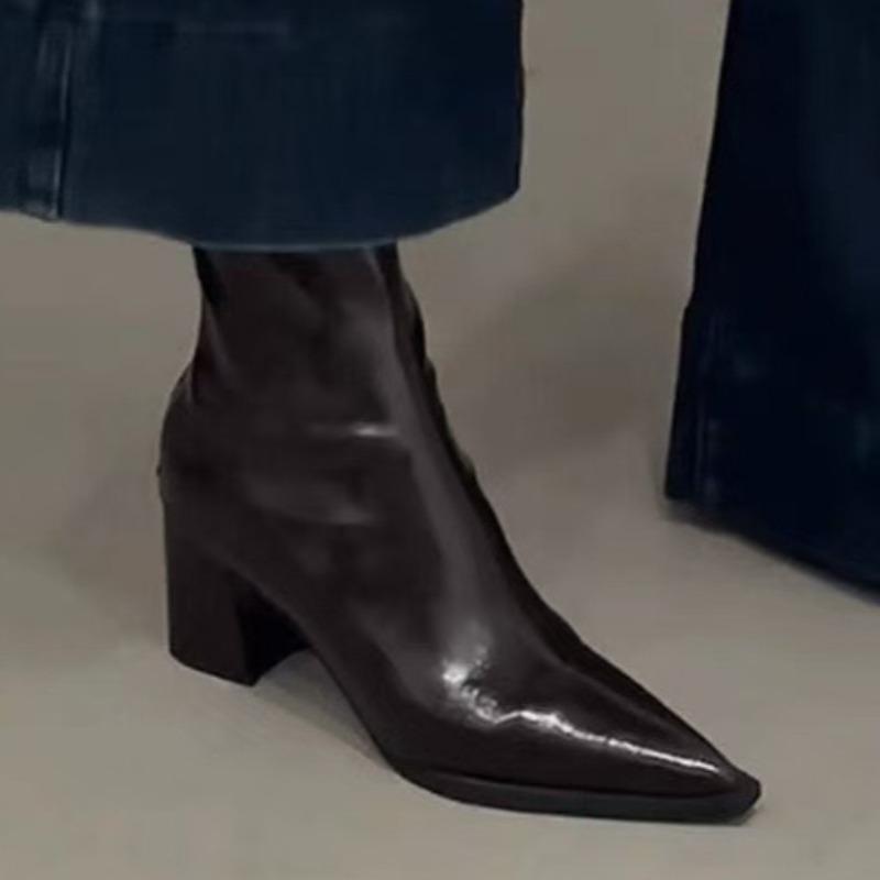 Fashion Pointed Toe Women's High Heels Ankle Boots 2025 Designer Elegant Shoes Fashion Winter New Trends Short Boots Dress Party Pumps