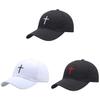 Cross Embroidery Hat With Adjustable Cotton Cap For Summer Outdoor Casual Wear