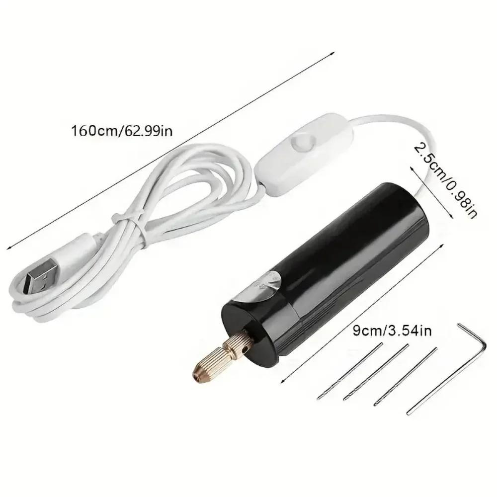 Handheld Mini Electric Drill DIY USB Tool for Epoxy Resin Jewelry Wood Craft Engraving Pen