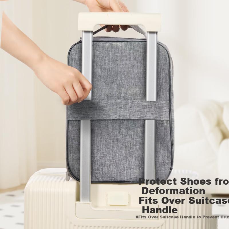 Etravel Travel Shoe Storage Bag Hanging Shoe Organizer for Luggage Multi-Pair Travel Home Shoe Bag Gray