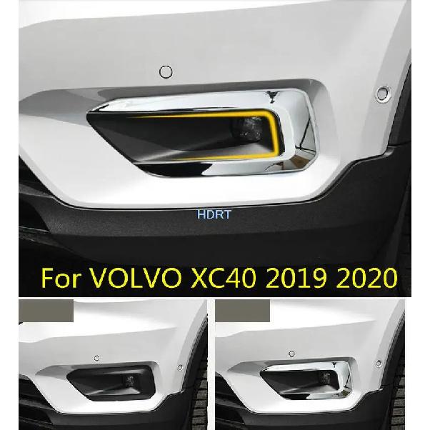 Samochód Nadwozie Przód Reflektor Przeciwmgielny Lampa Detektor Ramka Naklejka ABS Chromowana Osłona Element Wykończeniowy 2 szt. Do VOLVO XC40 2019 2020 Akcesoria Samochodowe