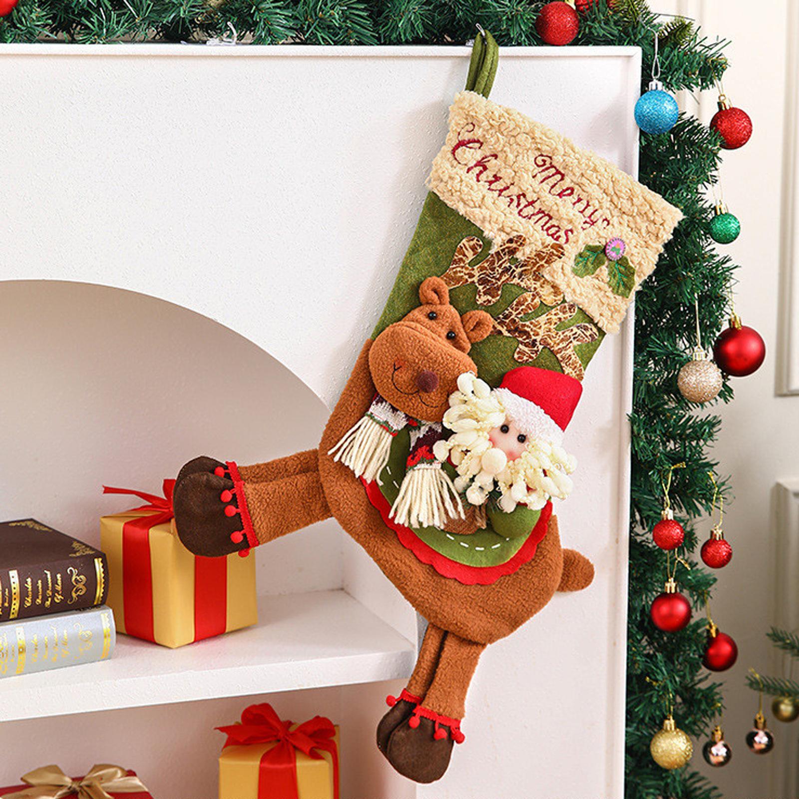 Большой Рождественский Носок Подарочный Мешок Детский Детский Сад Санта Клаус Тканевый Мешок Мешок для Конфет Яблок Украшение Santa Claus