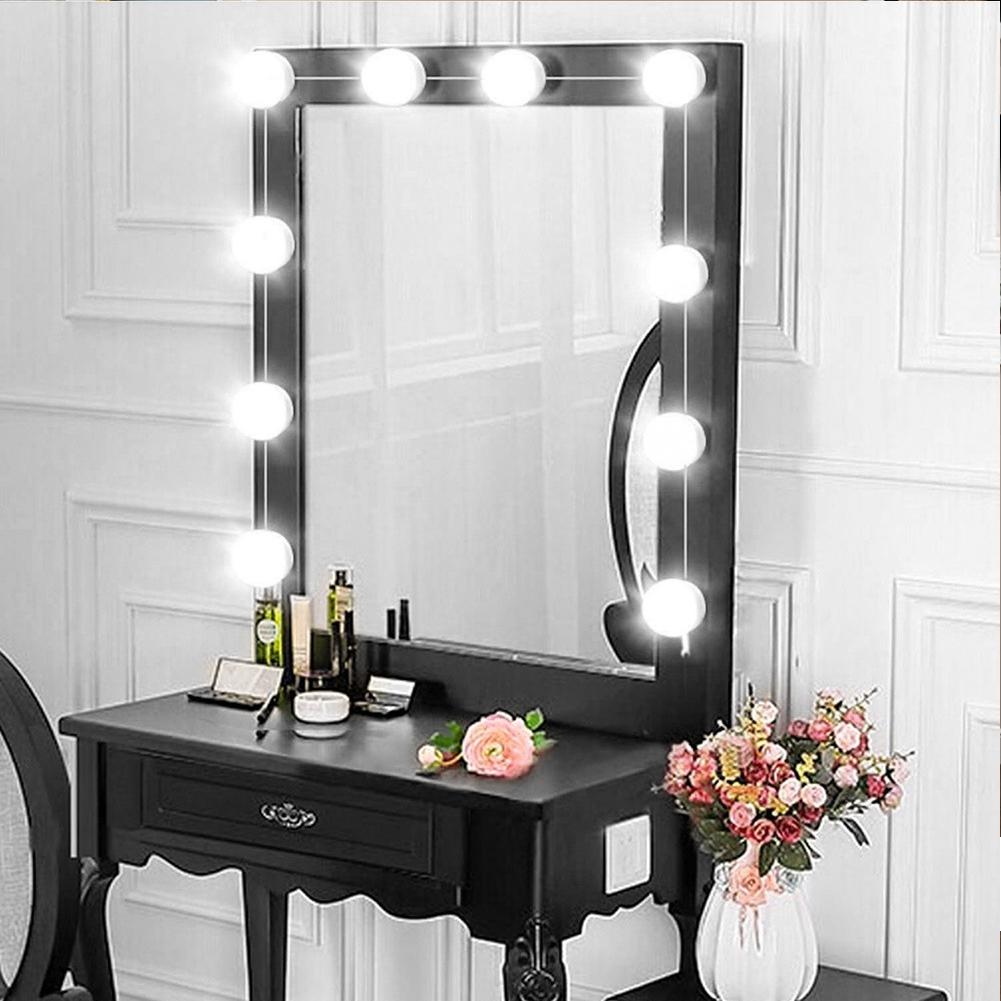 10 Bulb Wall LED Mirror Fill Light Makeup Bulb Light String for Daily Professional Makeup