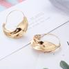 Creative Irregular Pleated Geometric Drop Earring For Women Jewelry Trending Vintage Smooth Gold Silver Color Stud Earrings Gift