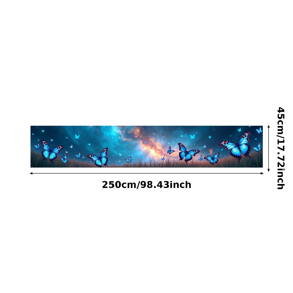 Blue Butterfly Forest Theme Banner Enchanted Nature Magical Glow Backdrop Garden Decoration Party Photography Background Props