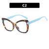New Anti Blue Light Glasses Fashionable Women Color Blocked Cat Eye Glasses Luxury Decorative Glasses Design