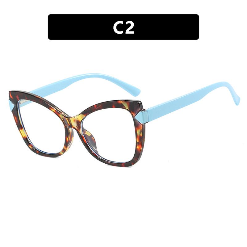 New Anti Blue Light Glasses Fashionable Women Color Blocked Cat Eye Glasses Luxury Decorative Glasses Design