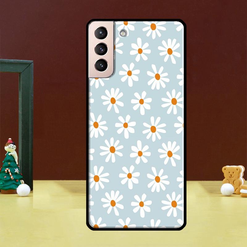 Cute Daisy Flower Phone Case For Samsung Galaxy S23 S24 S25 Ultra S22 S20 S21 S24 FE S9 S10 S25 Plus Cover