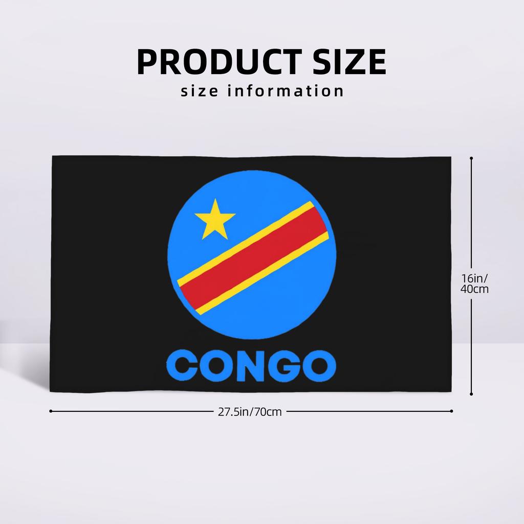 Bandiera del Congo Kinshasa Bandiera dello Zaire Asciugamano Viso Morbido Asciugatura Rapida Piscina Bagno Asciugamani in Cotone Traspiranti