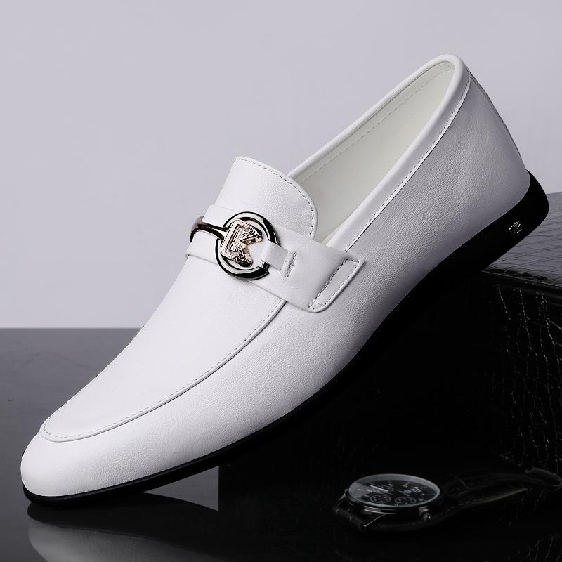 Fashion Genuine Leather Men Shoes Casual Brand Formal Mens Loafers Moccasins Italian Breathable Slip On Male Boat Shoes New Men Flats