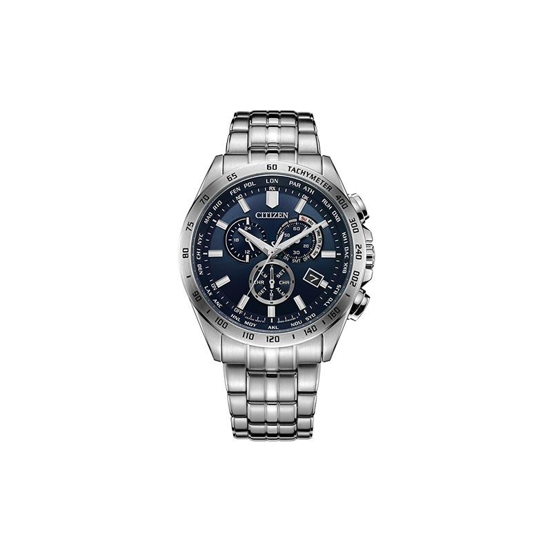 

CITIZEN Sky Eagle Series Multi-station Radio Perpetual Calendar Solar Movement Steel Strap Men s Watch Blue Dial CB5870-91L синій