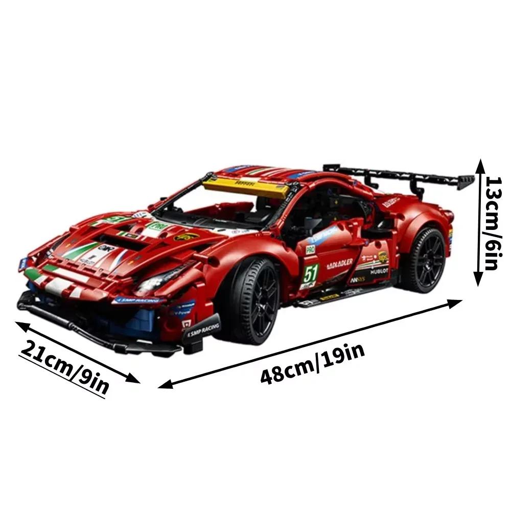 

Технические 488 GTE 42125 1684PCS серии строительных блоков MOC спортивный гоночный автомобиль DIY транспортное средство кирпичи модель дети взрослые сборка игрушка подарок