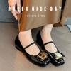 Continue to produce~ 2025 leather ballet shoes women's French shallow mouth flat bottom one word with Mary Jane single shoes