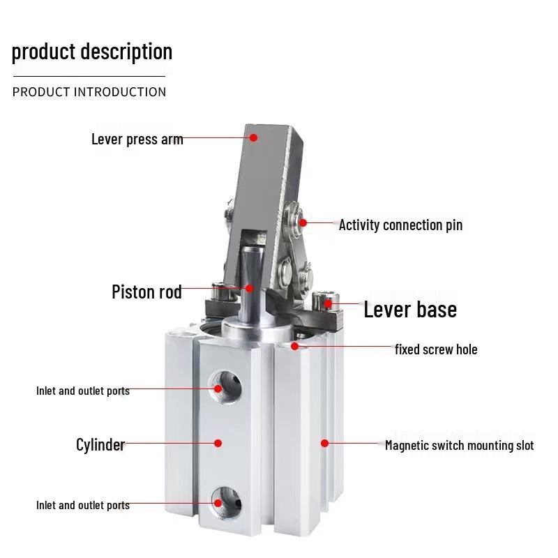 ALC Pneumatic JLC Clamping Arm Press: Lever Cylinder 25/32/40/50 for Air-Powered Machinery JGL Fixture