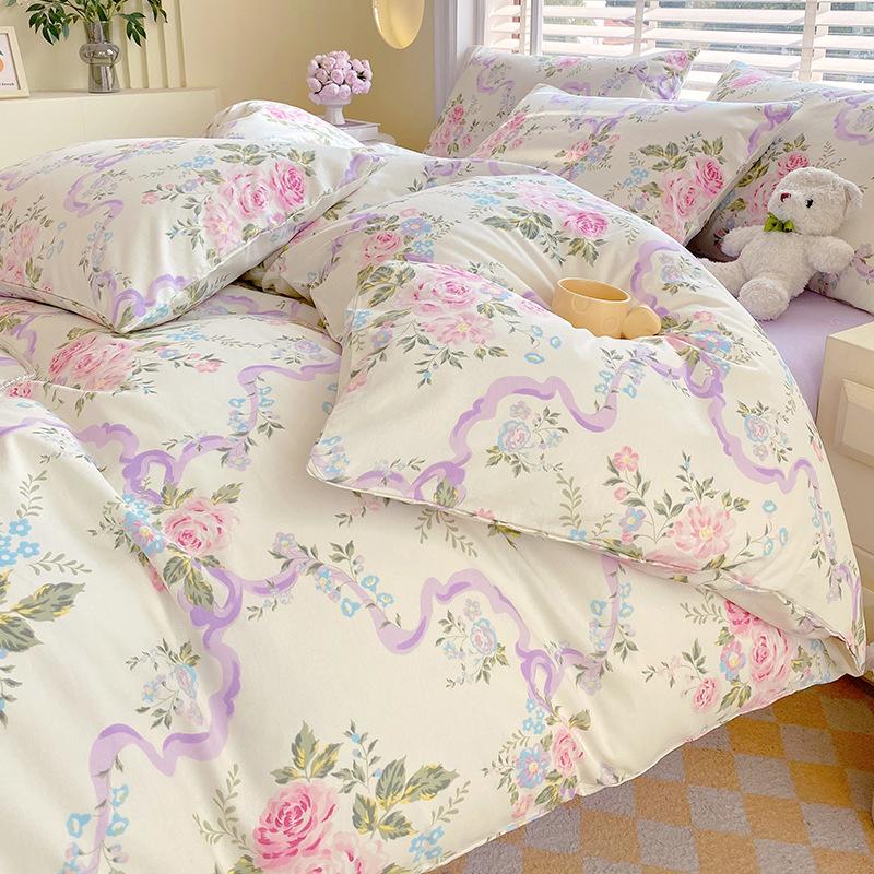 Home Textiles 60 Long-Staple Cotton Pure Cotton 4Pcs Set Cotton Bed Sheet Quilt Cover 3Pcs Set Bed Hat Class A Maternal And Infant Grade