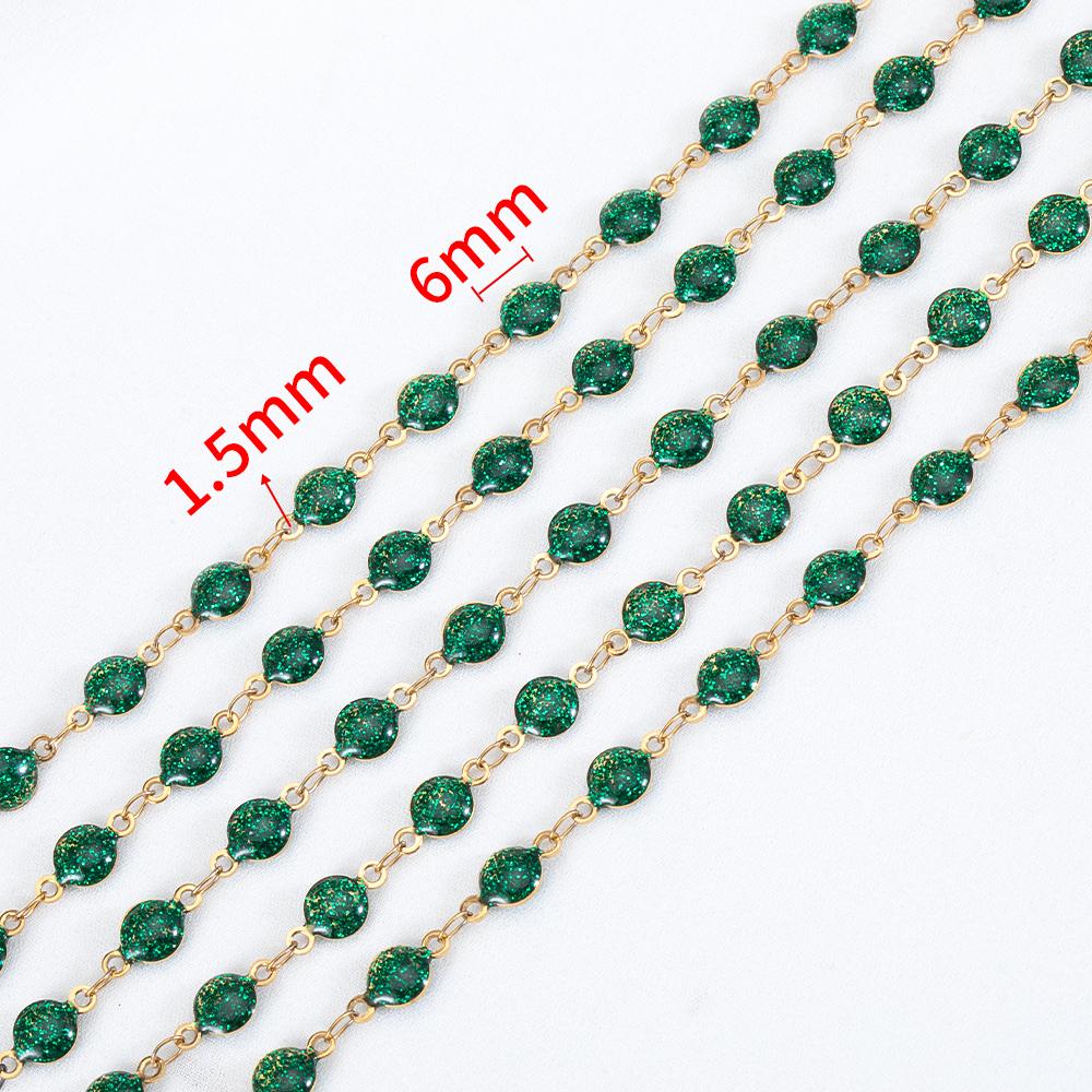 1m Stainless Steel Powdered Chain Jewelry Making Colorful Enamel Chains Bulk for DIY Bracelet Necklace Jewelry Chains Findings