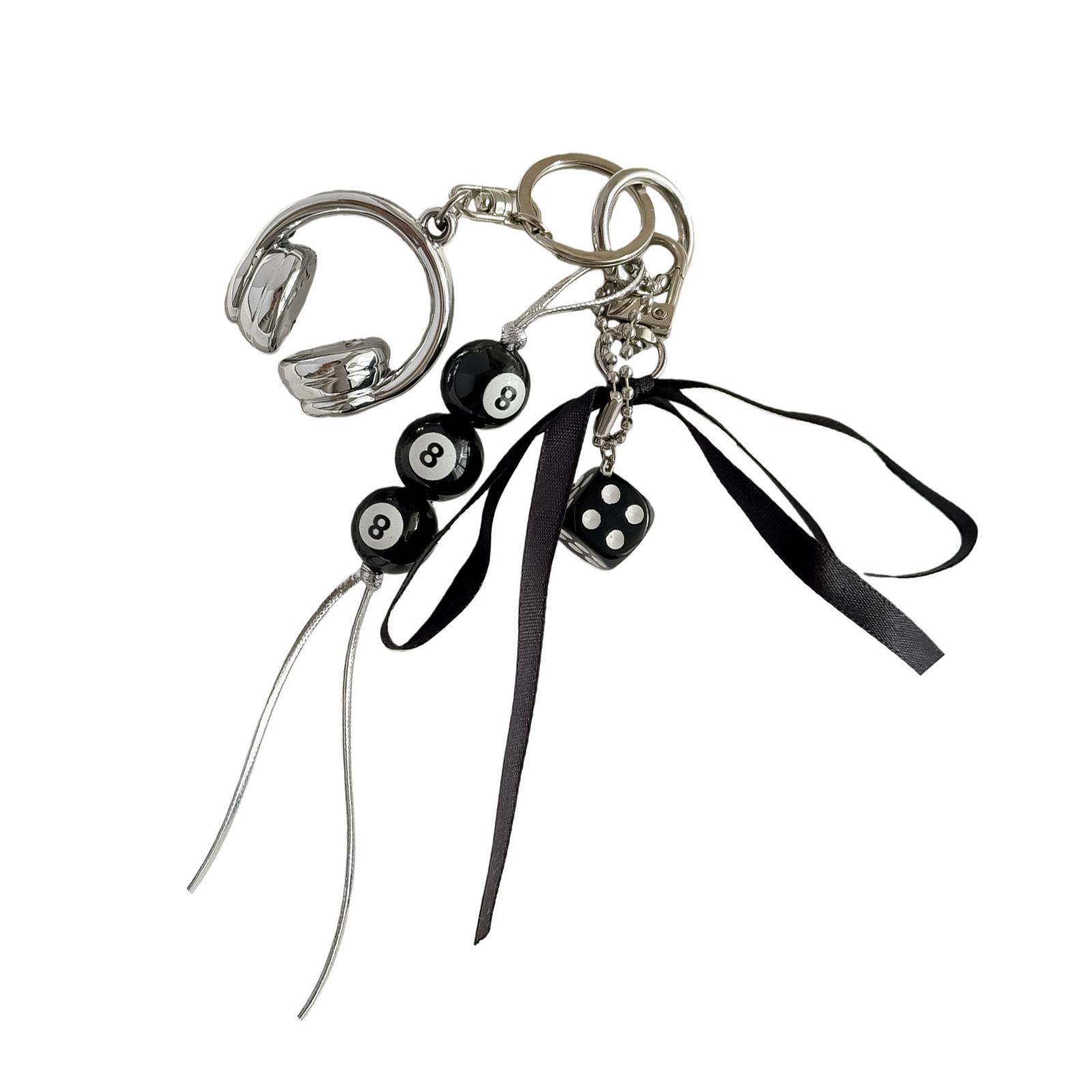 Lovely Bag CharmS for Purse Backpack Decorations Purse Charm Car Keyring Beaded Bows Dices Key Charm Handbag Accessories 1
