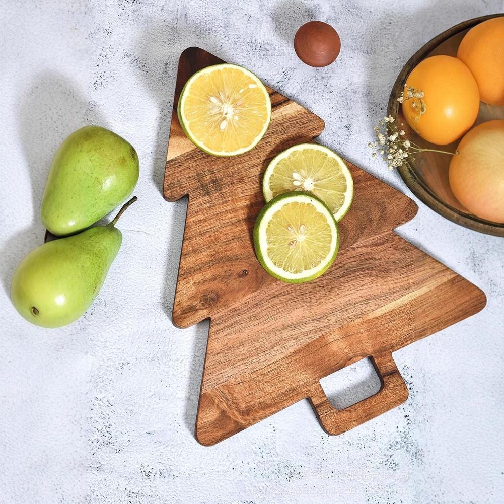 Cartoon Fruit Board Acacia Wood Cutting Board 35*18*1.5 Acacia Wood Cutting Board Food Preparation Christmas Tree Shape
