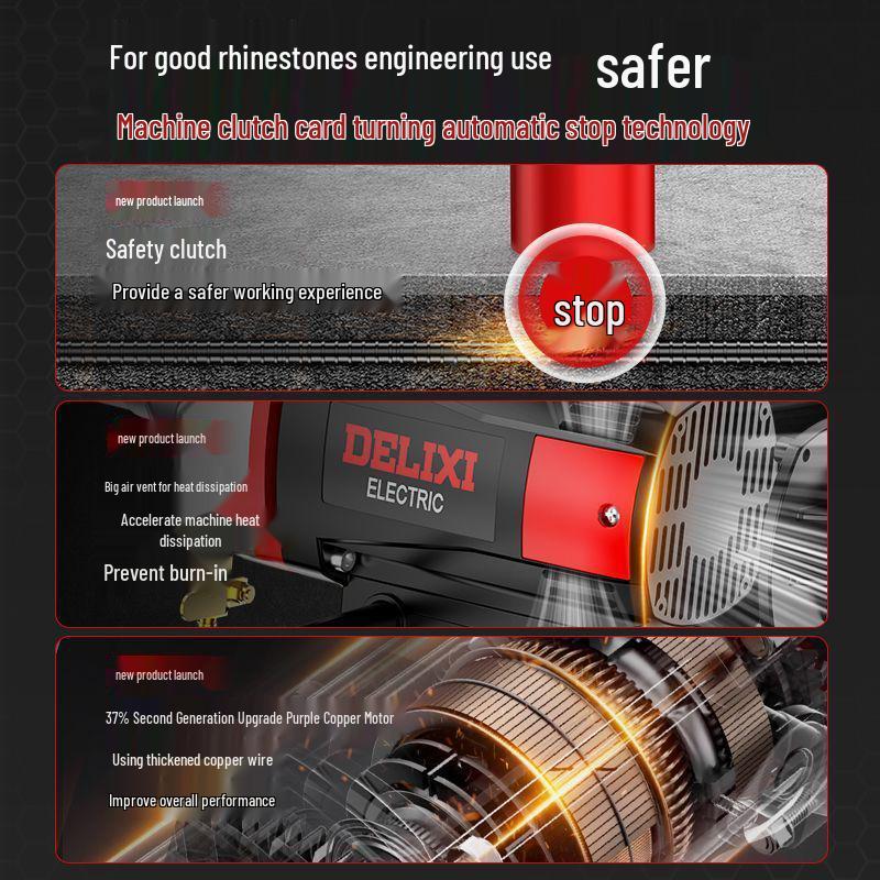 DELIXI Handheld High-Power Core Drill for Air Conditioner and Range Hood Wall Openings, Lightweight Modified Drill.