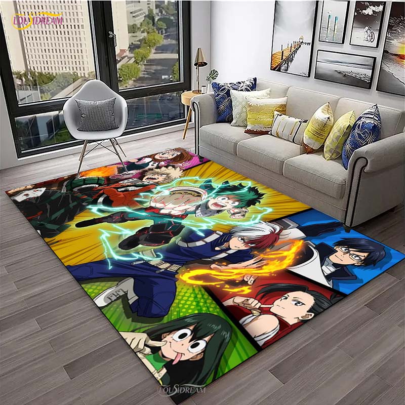 Cartoon Anime Carpet for Living Room Bedroom Rug My Hero Kitchen Kids Door Unslip Floor Mats Birthday gift photography props Rug