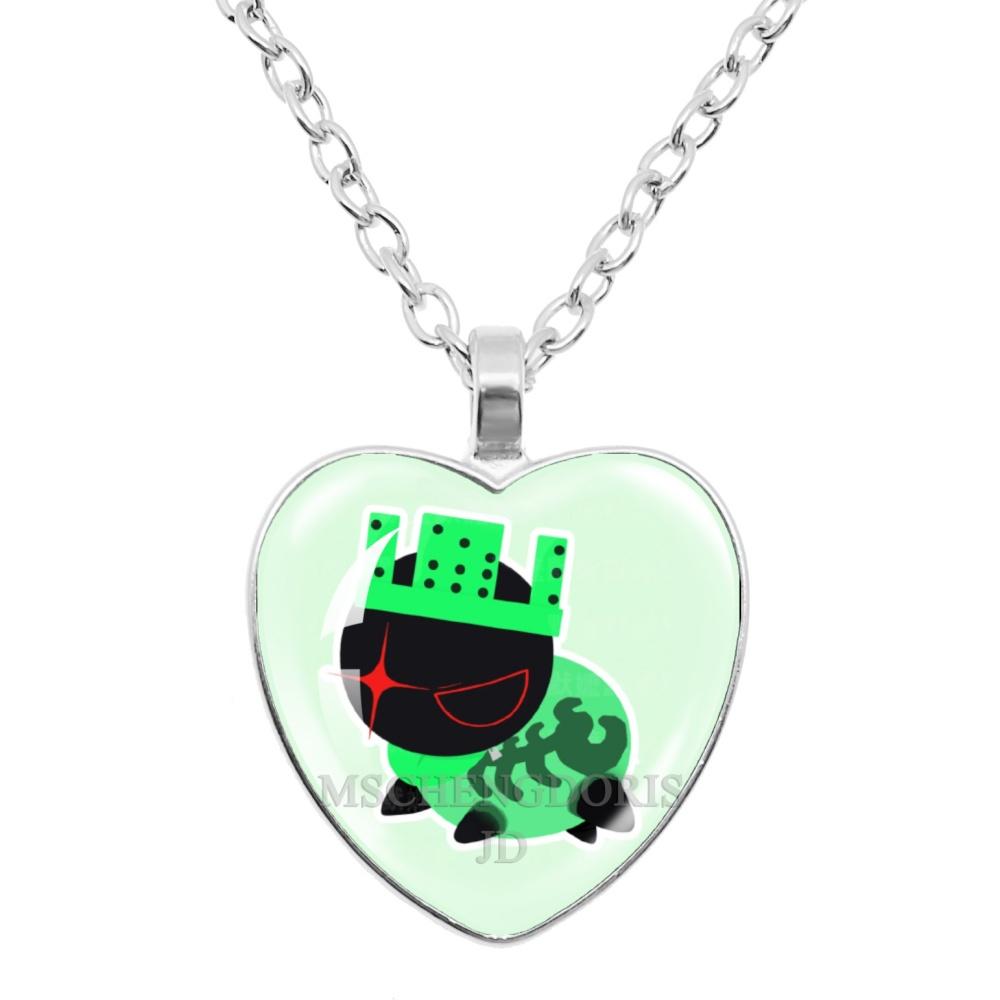 Game FORSAKEN 1x1x1x1 Cartoon Characters Funny MeMe Glass Heart Shape Pendant Necklace Jewelry Charm Collect Giftlry