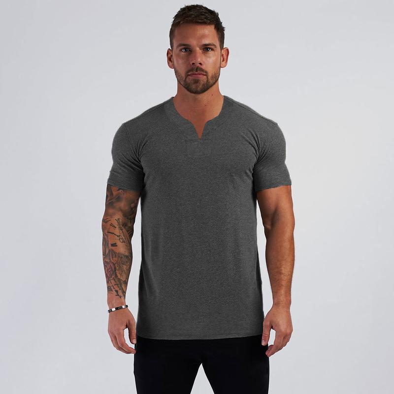 New Men'S Polo Shirt Made Of Pure Cotton With Dropped Shoulders High-Quality Loose Fit For Fitness Versatile For Daily Exercise Short Sleeved Casual