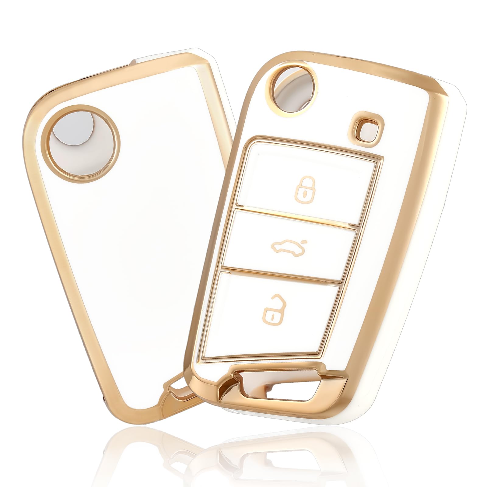 

[OFF WE GO] Key Shell TPU Car Key Cover Key Case Compatible New VW білий