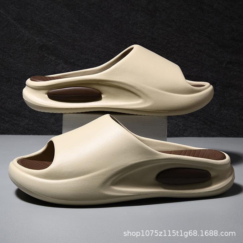 

Slippers men s new summer thick-soled outer wear non-slip casual sandals fashion sports beach versatile one-word drag 44-45 хаки